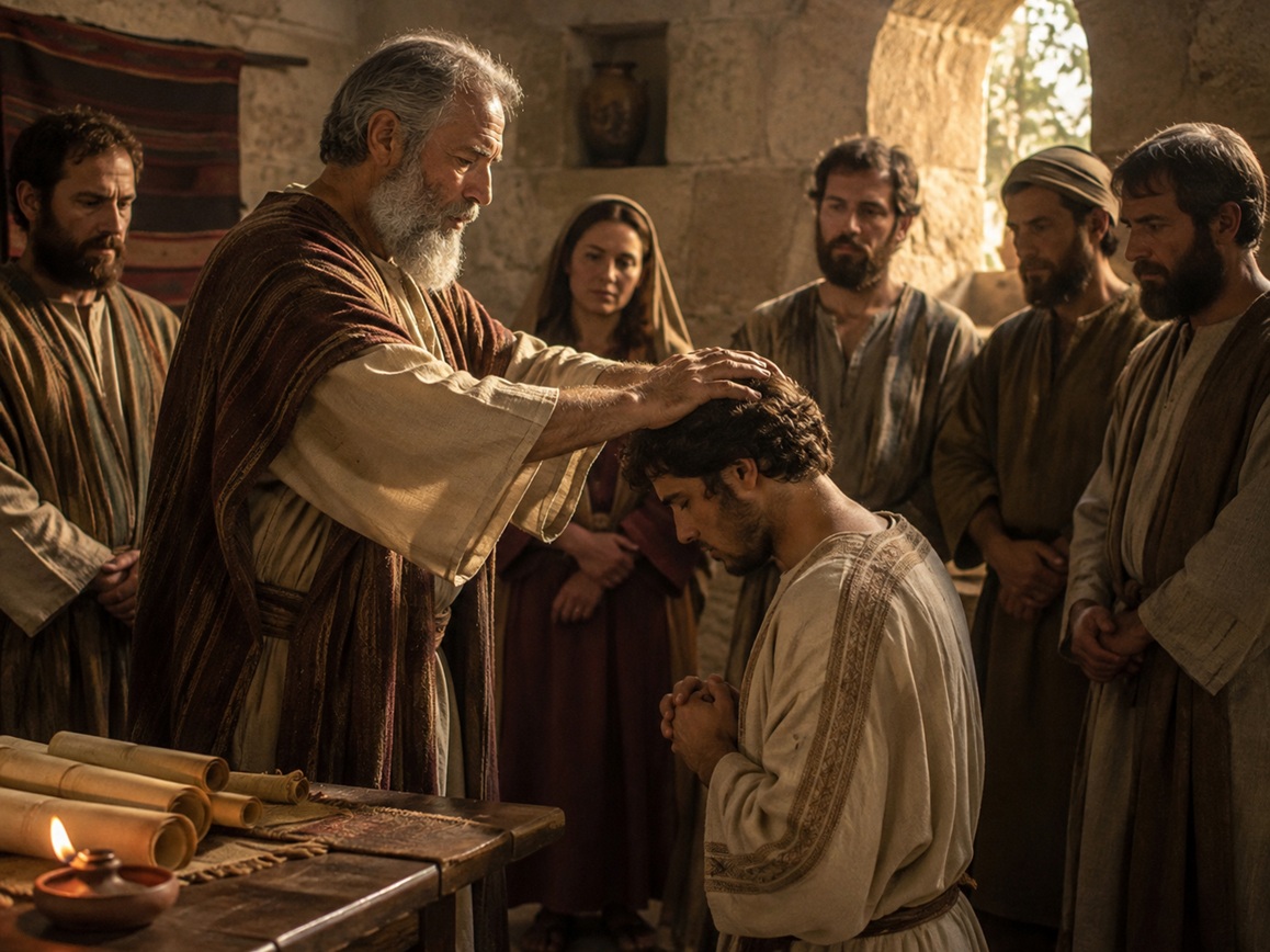 The laying on of hands in ordination
